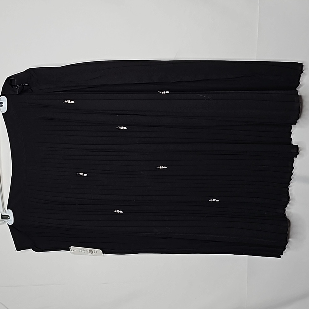 NWT Eloquii studio black pleated jeweled bedazzled midi A-line skirt size 20